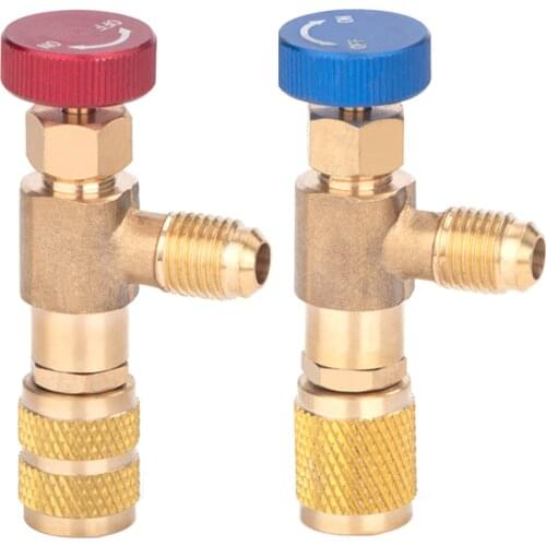 R12 R410 Refrigerant Charging Valve Air Conditioning Refrigerant Liquid Valve Copper Flow Control Valves Copper&Fluorine Valve