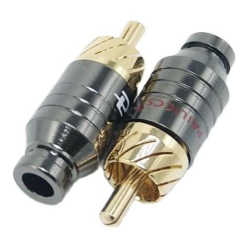 10pcs RCA Connector RCA Male Plug Adapter Video Audio RCA Connector Support 5mm Cable Gold Plated
