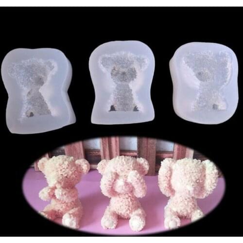 Cute Bear Boy Girl Silicone Soap Mold Fondant Cake Decorating Tools Sugarcraft Cake Chocolate Mold Gum Paste Candle Moulds
