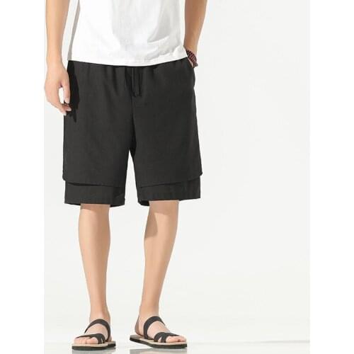 Traditional Chinese Clothing For Men Summer Chinese Trousers Hanfu Shorts Kung Fu Pants Linen Knee Chinese Pants Man 11281