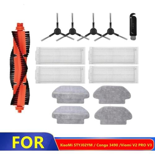 Main Brush Side Brush Hepa Filter Mop Cloth For Xiaomi STYJ02YM Robot Vacuum Cleaner Parts Conga 3490 Viomi V2 PRO V-RVCLM21B