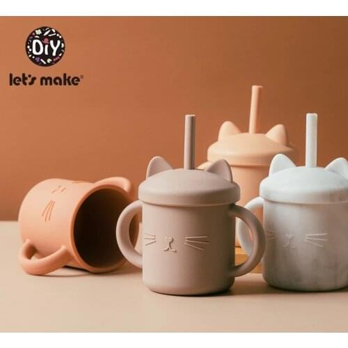 LetS Make Baby Feeding Cups Cute Cartoon Baby Learning Cups Food Grade For Toddlers & Kids With Silicone Sippy Cup