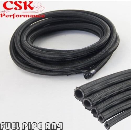 10 meter AN -4 AN4 4AN 15KPSI Stainless Steel Nylon Braided BLACK OIL/FUEL LINE/HOSE Gas Hose 10M 33ft
