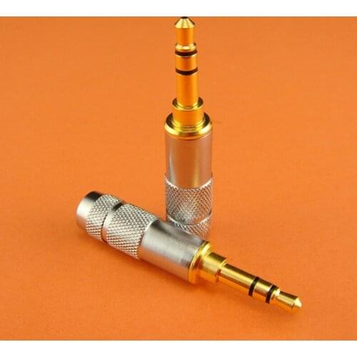 10 pcs plug 3.5MM Headphone stereo Jack plug gold-plated pin 6mm tail hole for diy earphone headset