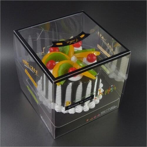 200pcs Transparent Birthday Decoration DIY Handmade Gift Cake Package Boxes black paper Bottom Baby Show Supplies