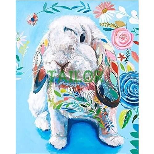 5D diamond painting Home Decor Gift Cross stitch haft diamentowy kit set Full square Cuadros tools animal Mosaic art rabbit 102