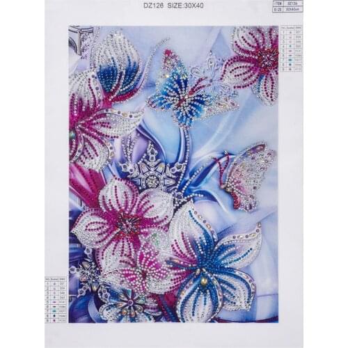 5D Special Shaped Partial Drill Diamond Painting Butterfly Flower Diamond Embroidery Cross Stitch Diamond Mosaic