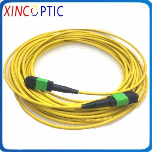 8F SMF MPO/M-MPO Male 8F 8Core 1/2/3/5/7/10/15/20/25/30M Type C 3.0mm LSZH Round Yellow Fiber Trunk Cable Patch Cord Jumper