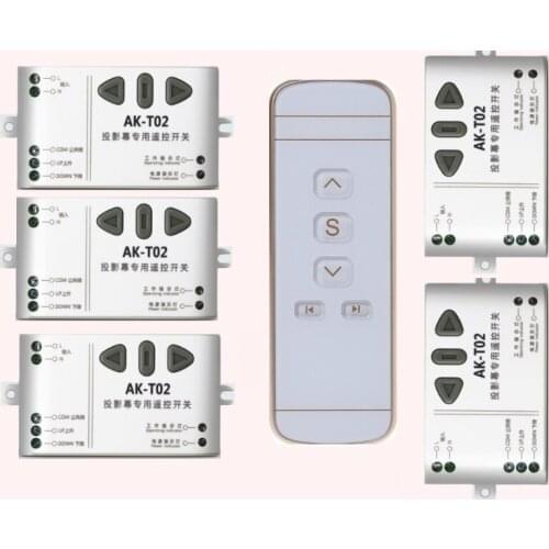 AC110V 220V intelligent digital 5CH RF wireless remote control switch Electric Projector Screens Curtains&Tower garage door