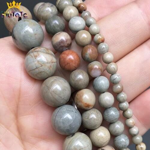 Natural Stone Silver Color Astrophyllite Loose Spacer Beads For Jewelry Making DIY Bracelet Accessories 15'' 4 6 8 10 12mm
