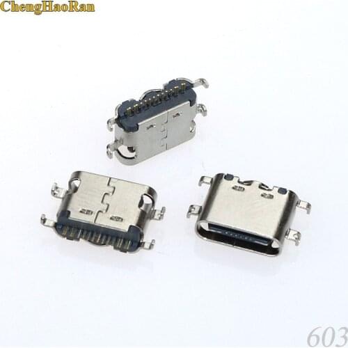 ChengHaoRan 2pcs For Oukitel C19 Micro USB JACK Type-C 16pin Charging Socket Port Female Connector