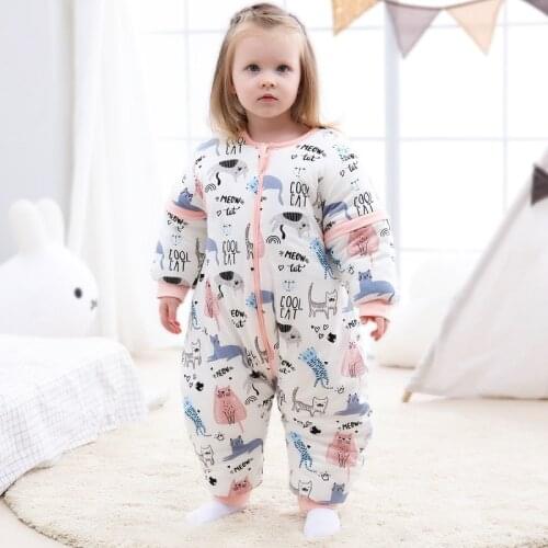 Children sleeping bag can be sleeveless boys and girls baby kick by spring and Winter all-in-one pajamas