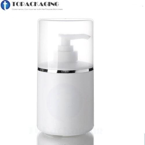 250/300/400/500ML Lotion Pump Bottle White PE Plastic Shampoo Bottle Empty Cosmetic Container Facial Cleanser Essential Oil