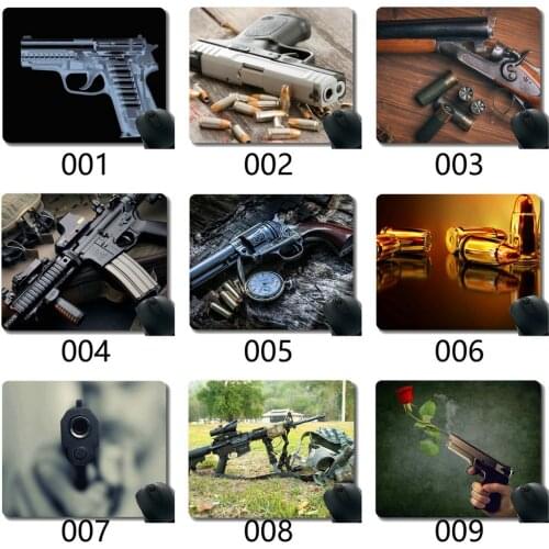 Gaming Mouse Pad Custom,Gun sunset dog landscape Mouse Pad with Stitched Edge