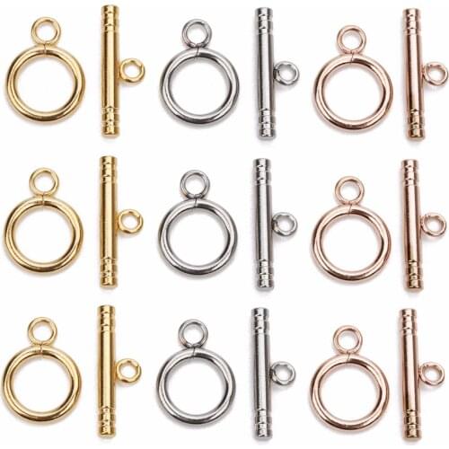 LOULEUR 4sets/lot Stainless Steel OT Clasps Buckle Connectors Fit Bracelet Necklace For DIY Jewelry Making Findings