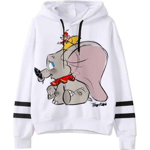 Kawaii Disney Dumbo Hoodies Women Funny Cartoon Grunge Ullzang Harajuku Anime Graphic Tees Cute Unisex Tops Sweatshirts Female
