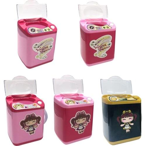 Mini Simulate Children Play House Toy Electric Makeup Brush Washing Machine Tool New and Beautiful Patterns Fashionable Kid Gift