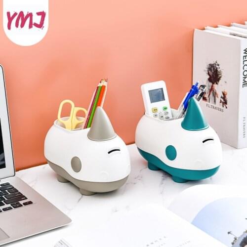 Multifunction Coin Piggy Bank Children Desktop Organizer 2 Grid Storage Box Pencil Holder Unicorn Money Box Case Safe for Money