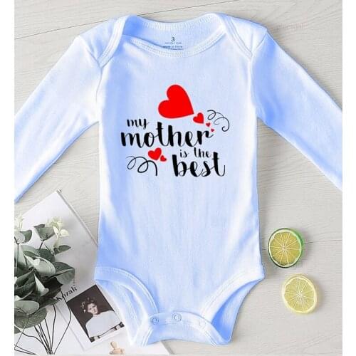 My Mother Is The Best Letter Printed New Born Baby Boy Clothes Set Winter Children Jumpsuits Newborns Romper Kids Clothing