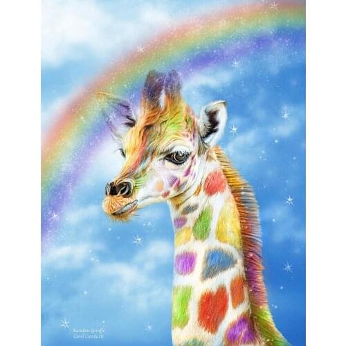 3D DIY Diamond Embroidery Cross Stitch Kits Crafts Color Giraffe 3D DIY Diamond Painting Square Full Drill Needlework