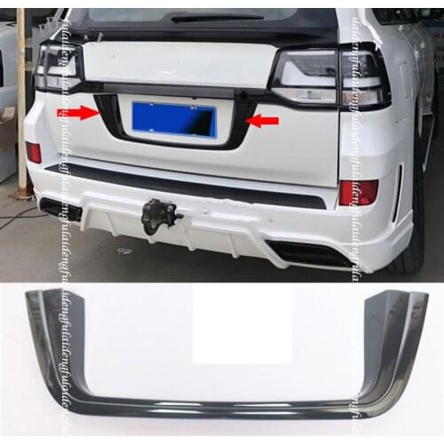 For Toyota Land Cruiser 2008-2020 Glossy Black Trunk Rear License Plate Frame Molding Cover Trim Car Accessories