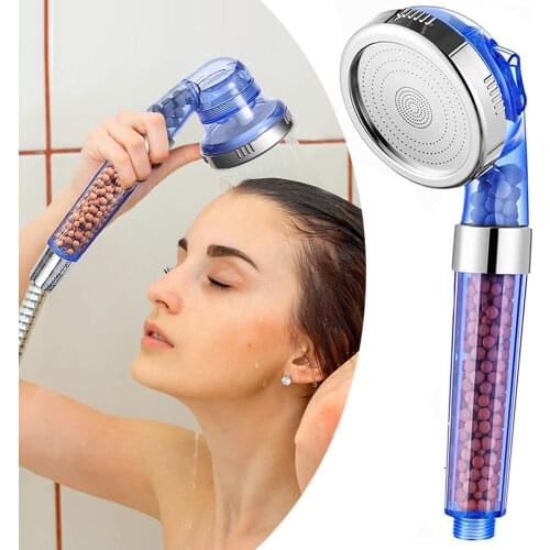 3 Modes Bath Shower Adjustable Jetting Shower Head High Pressure Saving water Bathroom Anion Filter Shower SPA Nozzle