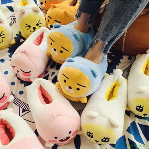 2021 New Fashion Lovely Fluffy Funny Cotton Women Slippers Adventure Time Lovers Home Warm Plush Men Shoes House Indoor Slippers