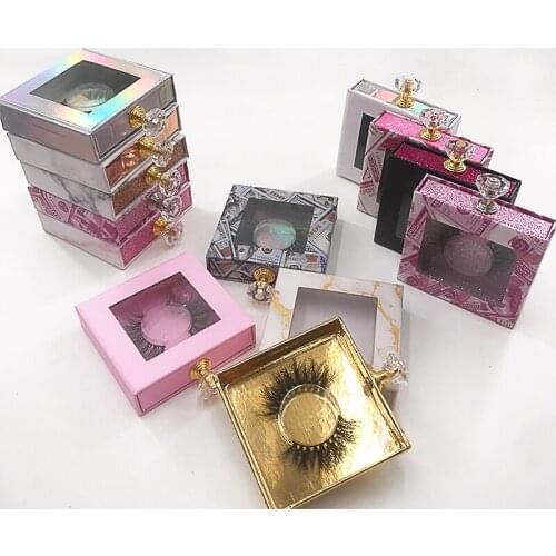 Full Strip Mink Eyelashes with Holographic Square Lash Box 25mm Criss Cross Eyelashes