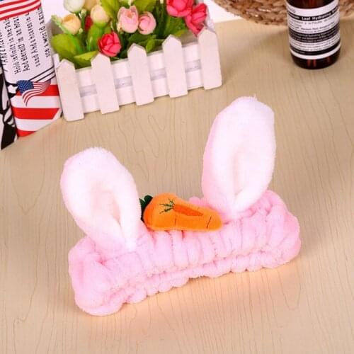 Women Stretch Hair Band Wash Makeup Mask Headband Childrens Cute Carrot Rabbit Ears Headdress Cartoon Hair Accessories