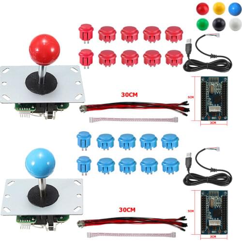 RAC-D300 DIY Arcade Joystick 5Pin 2 Players Kits Buttons USB Encoder Cables
