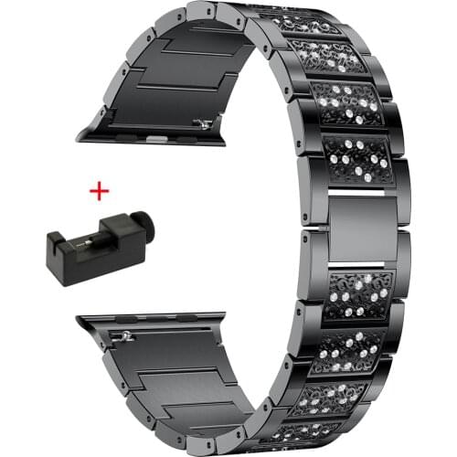 Luxury Diamond strap for Apple watch band 44mm 40mm 42mm 38mm iwatch Bracelet 5 4 3 stainless steel Band Apple watch Accessories