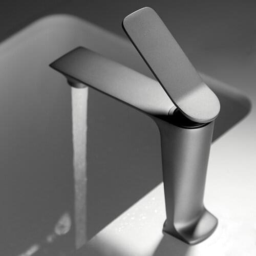 Basin Faucet Gun Gray Bathroom Sink Faucet Single Handle Hole Faucet Black Brass Basin Tap Grifo Lavabo Wash Hot and Cold Faucet