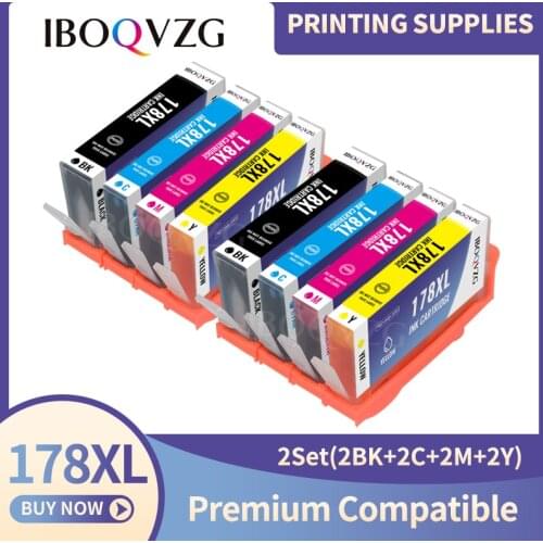 IBOQVZG Compatible Ink Cartridge for HP 178 XL for HP178 178XL Photosmart 5510 5515 6510 7510 B109a B109n B110a Printer Ink