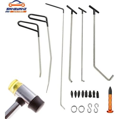 Rods Paintless Dent Repair with 8 Taper Head and S-Hook for Car Auto Body Dents Hail Damage Removal Stainless Steel Hands Tools