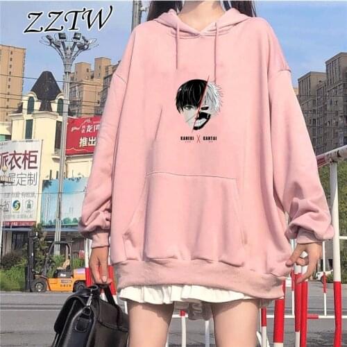 Tokyo Ghoul Kaneki Ken Eyes Japan Anime Print Pullovers Hoodie Loose Hip Hop Sweatshirt Punk Streetwear Harajuku Women Hoodie