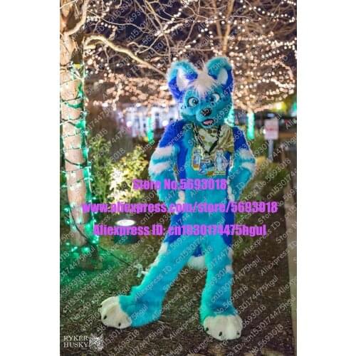Unisex blue Husky Dog wolf fox Fursuit Mascot Costume Cosplay Party Dress Furry Outfits Advertising Carnival Adults Gifts