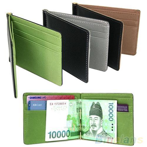 Unisex Woman Men Ultra-Thin Magic Wallets Faux Leather Card Holder Bifold Mini Wallet