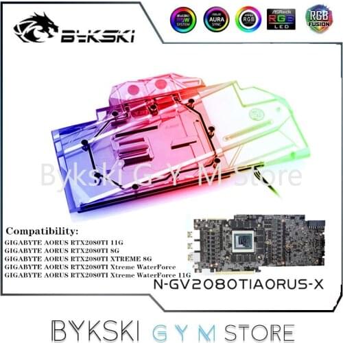 Bykski GPU Water Block For Gigabyte AORUS RTX2080Ti Xtreme 11G/8G Graphics Card,Full Coverage VGA Cooler Block N-GV2080TIAORUS-X