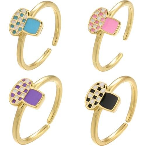 Y2K Jewelry Copper Rainbow Pink Mushroom Rings for Women Charms 90s Aesthetic Vintage Harajuku Cute Rings 00s Friends Gifts New