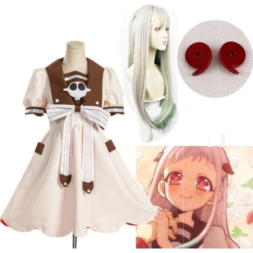 Toilet-bound Hanako-kun Nene Yashiro Cosplay Costume Dress Headdress Props Anime Wig Halloween costume for Woman with freewigcap