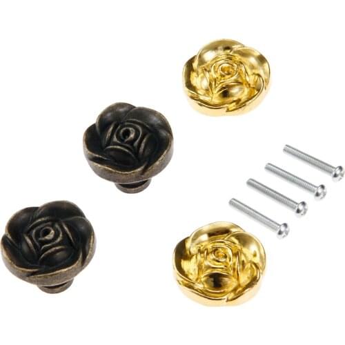 1Pc 31*27mm Furniture Handle Rose Knobs Cabinet Handles Door Cupboard Drawer Kitchen Pull Furniture Hardware Bronze/Gold