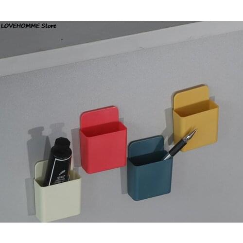 1PC Wall Mounted Organizer Storage Box Remote Control Air Conditioner Storage Case Mobile Phone Plug Holder Stand Container