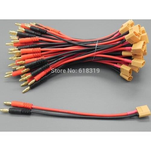10sets XT90 to 4mm banana connector bullet plug with 14 AWG Silicone cable 150MM,Lipo Battery for RC Power Supply
