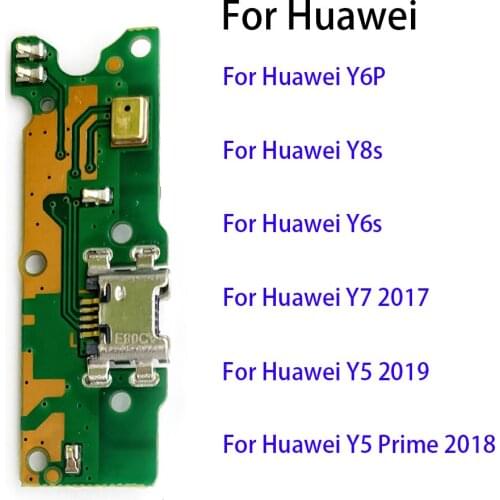 10pcs/Lot, USB Charge Port Jack Dock Connector Charging Board Flex Cable For Huawei Y5 Y6 Y7 Y9 Prime 2017 2018 2019 Y7P Y8P Y9S