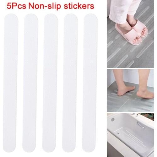 5pcs Bathroom Bathtub Transparent Non-slip Stickers Stairs Tape Bathroom Anti-slip Strips SCIE999