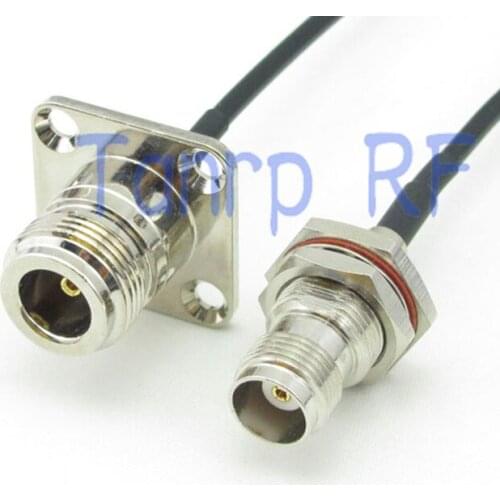 6in N female with 4 hole panel to TNC female jack RF connector adapter 15CM Pigtail coaxial jumper cable RG174 extension cord