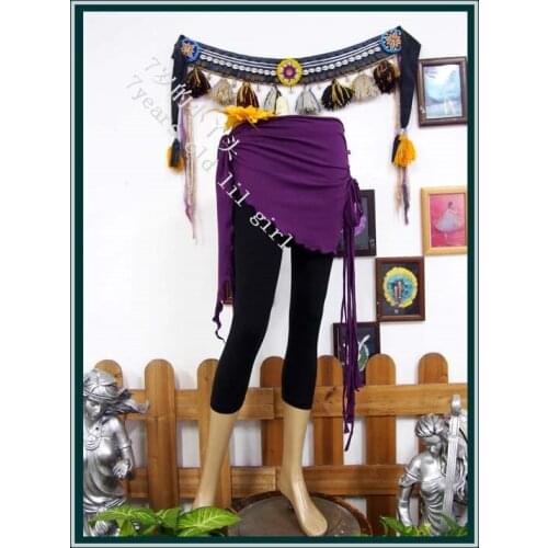 7years Old Lil Girl 2021Lycra Cotton Gothic Tribal Belly Dance Mini Skirt H04 09