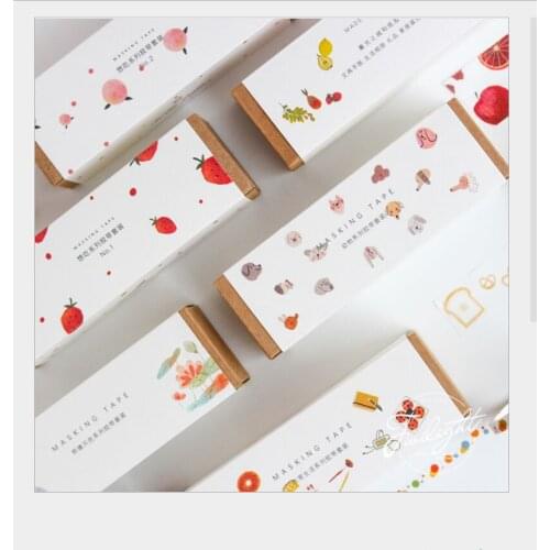 8Rolls/set Succulent fruit Vegetables sweet dessert snacks lotus animal fox daily life washi tape DIY planner diary masking tape