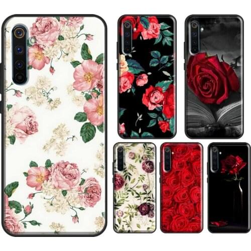 Beautiful Garden Red Roses Flowers Case For OPPO Reno4 Pro A9 For OnePlus 8 7 Pro Nord For Realme 6 X2 X7 Pro C3 XT Coque