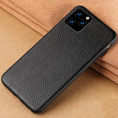 Genuine Leather Phone case for iphone 12 Mini 12 Pro Max 11 Pro Max X XR XS Max 5 6 6S 7 8 plus SE 2020 protective Litchi Grain